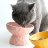 Bol en céramique pour chat, en forme de demi-sphères texturées et surélevées