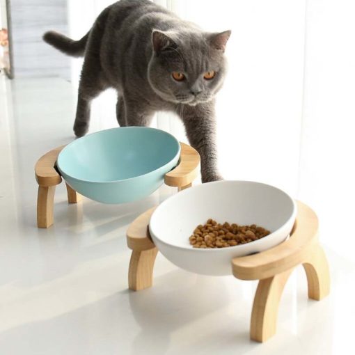 Bol en céramique avec support en bois – Image 5