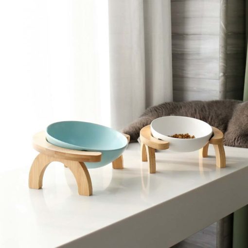 Bol en céramique avec support en bois – Image 6