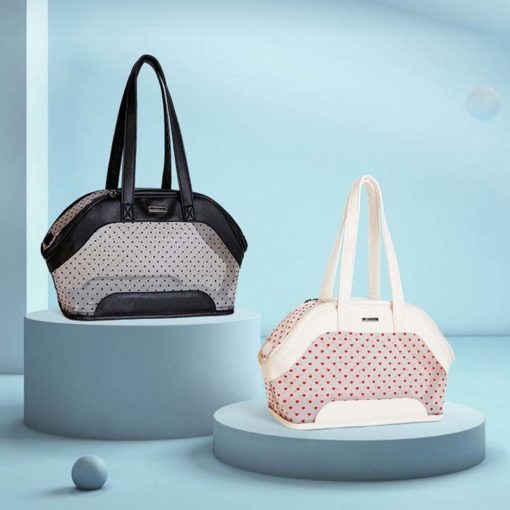Sac à épaule en maille et cuir d'imitation – Image 2