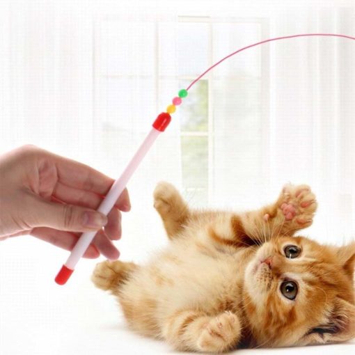 Perche en fil d'acier "Comète" avec jouets plumes ou tissus – Image 10