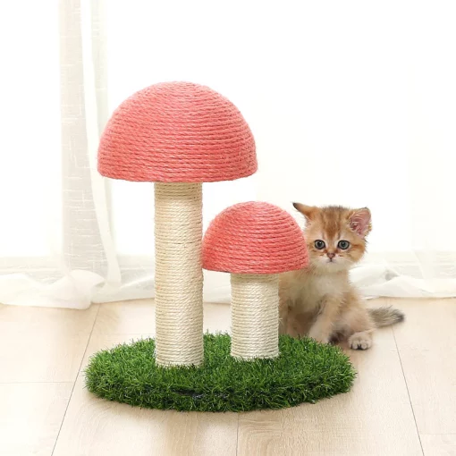 Arbre griffoir double champignon 36cm