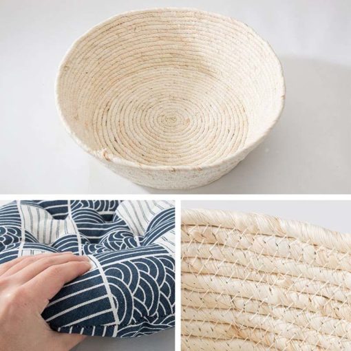 Panier en paille avec coussin - Image 4