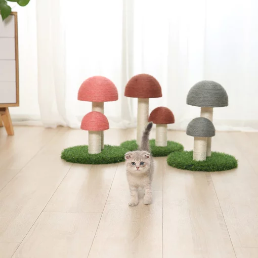 Arbre griffoir double champignon 36cm - Image 6