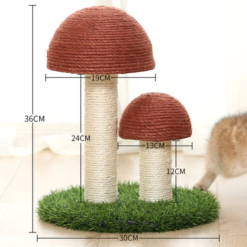 Arbre griffoir double champignon 36cm - Image 11