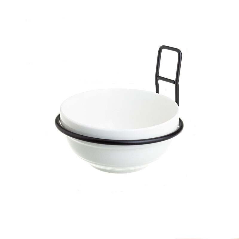 Bol blanc uni support noir