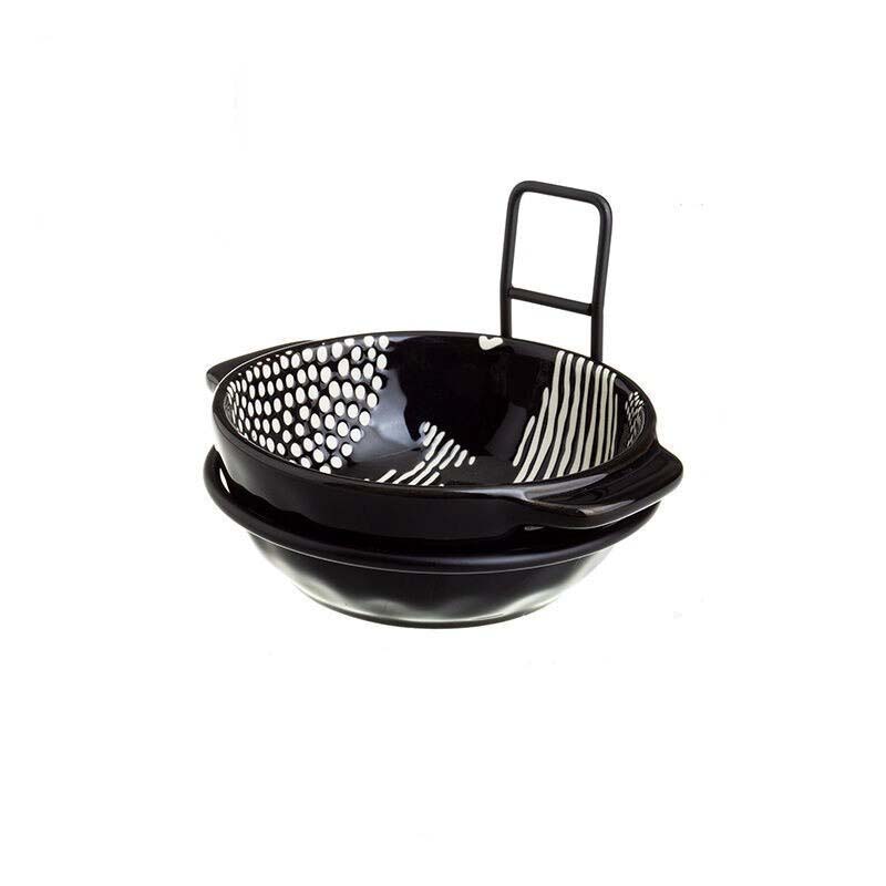 Bol noir motif blanc support noir