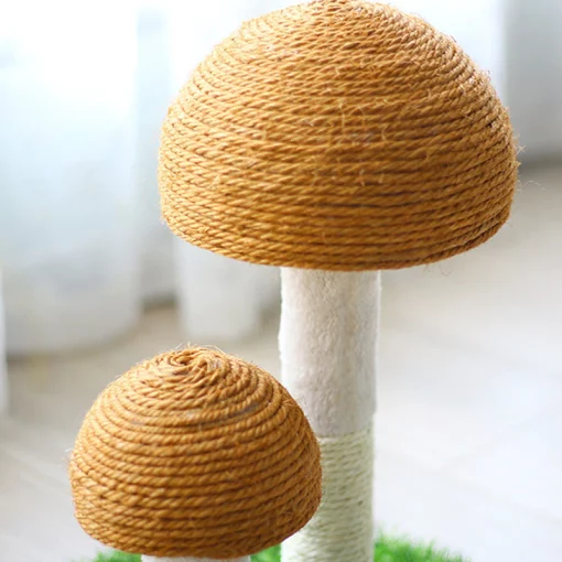 Arbre griffoir double champignon 36cm – Image 4