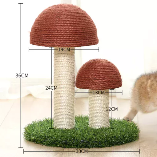Arbre griffoir double champignon 36cm – Image 11