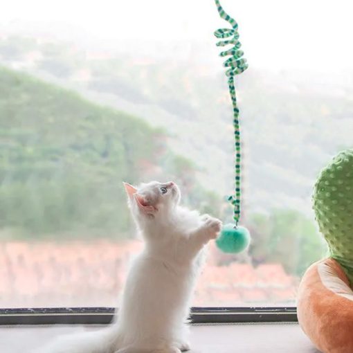 Jouet pour chat suspendu "Poing Boing", tissus et ressort – Image 3