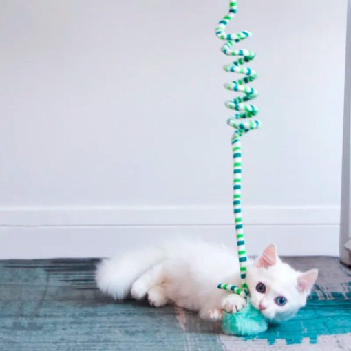 Jouet pour chat suspendu "Poing Boing", tissus et ressort