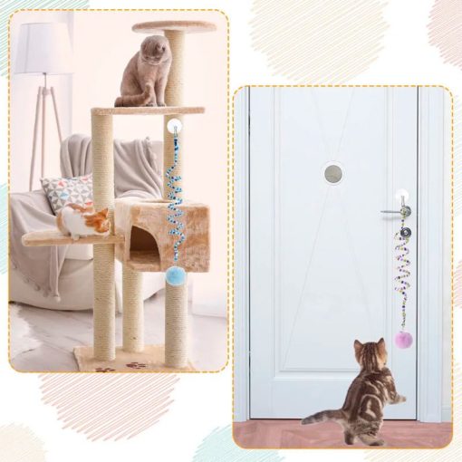 Jouet pour chat suspendu "Poing Boing", tissus et ressort – Image 8