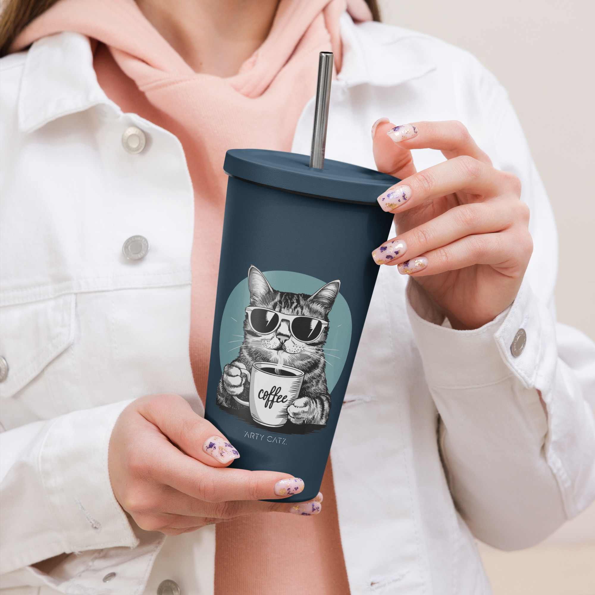 Gobelet isotherme avec paille – Image 9