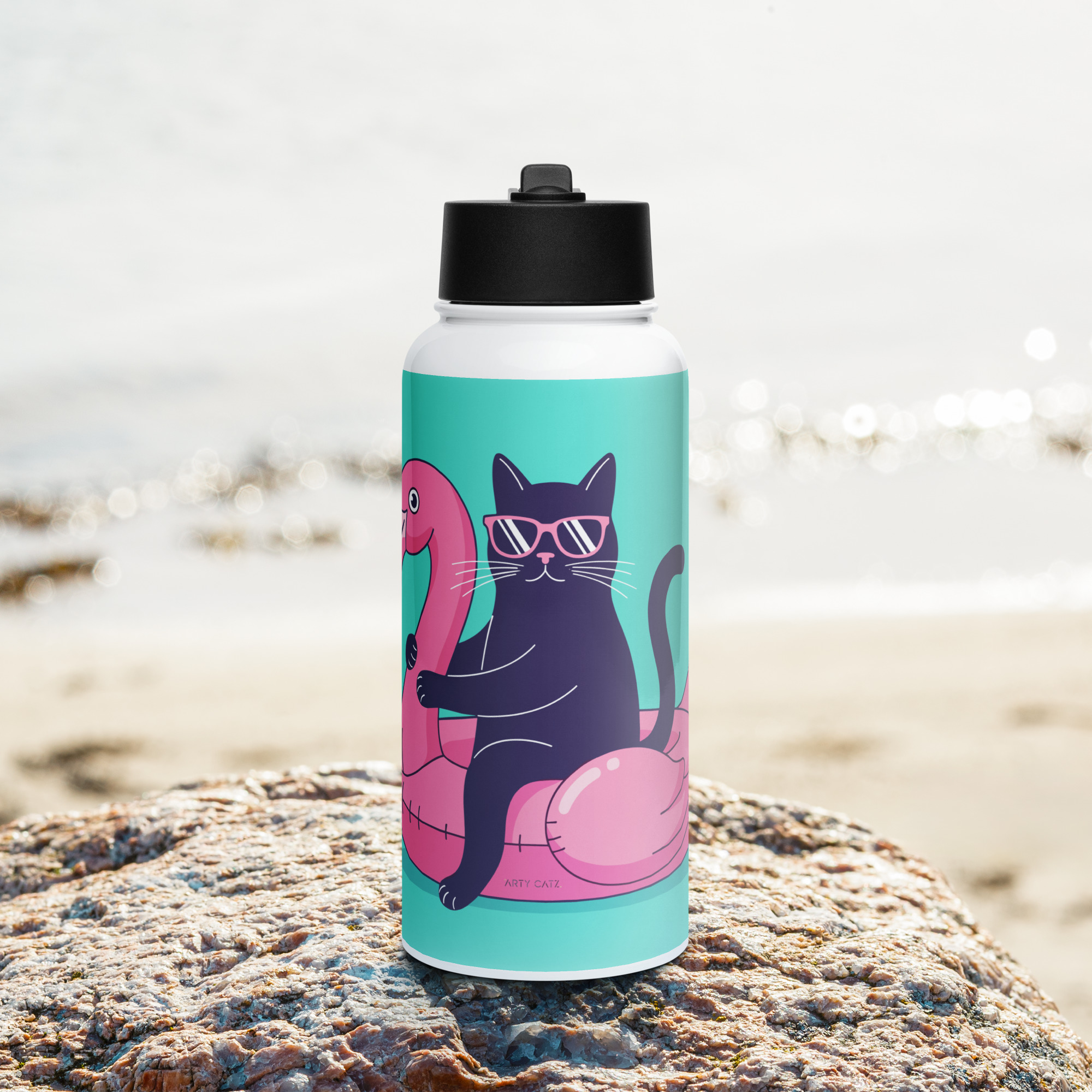 Bouteille d'eau en acier inoxydable avec paille – Image 10