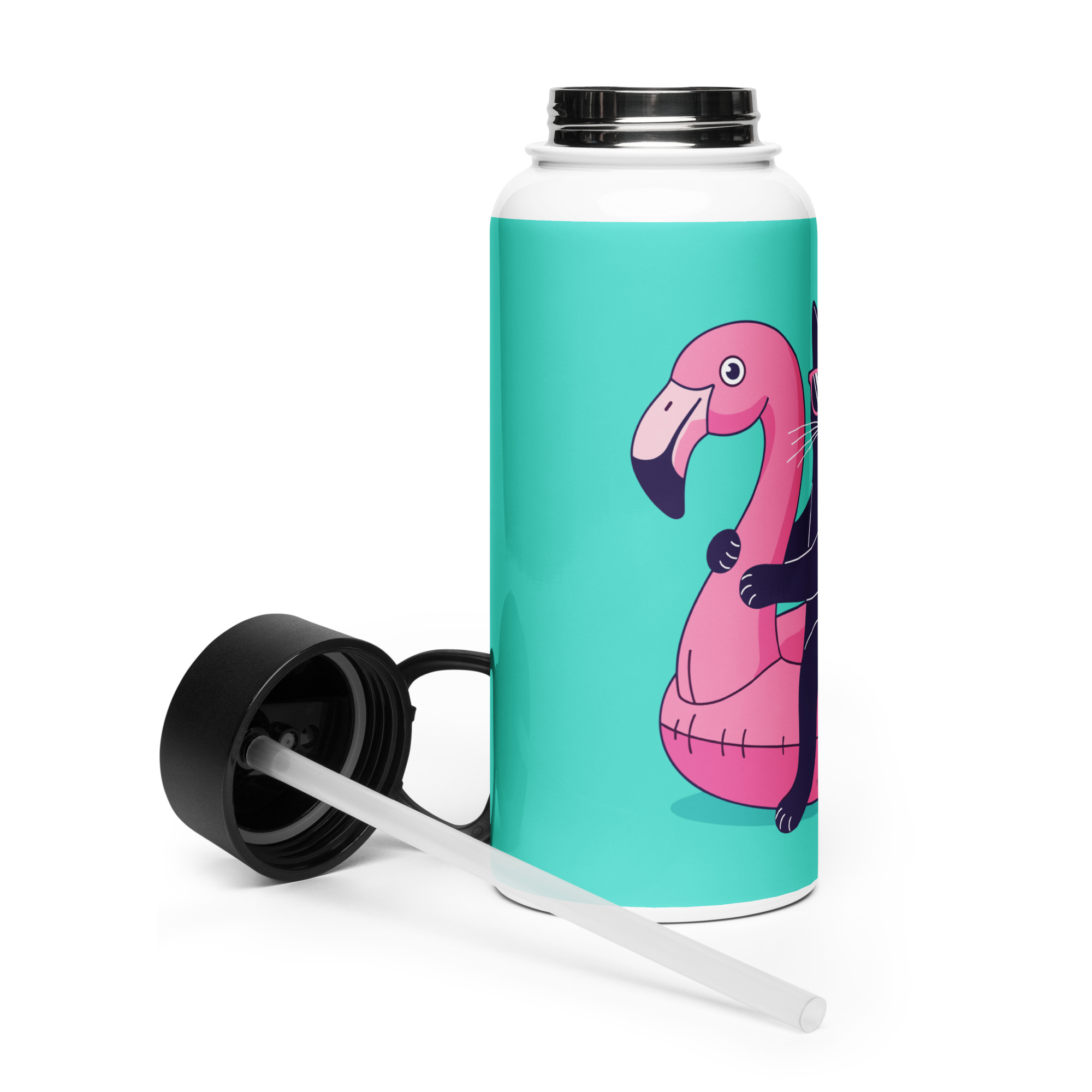 Bouteille d'eau en acier inoxydable avec paille – Image 6