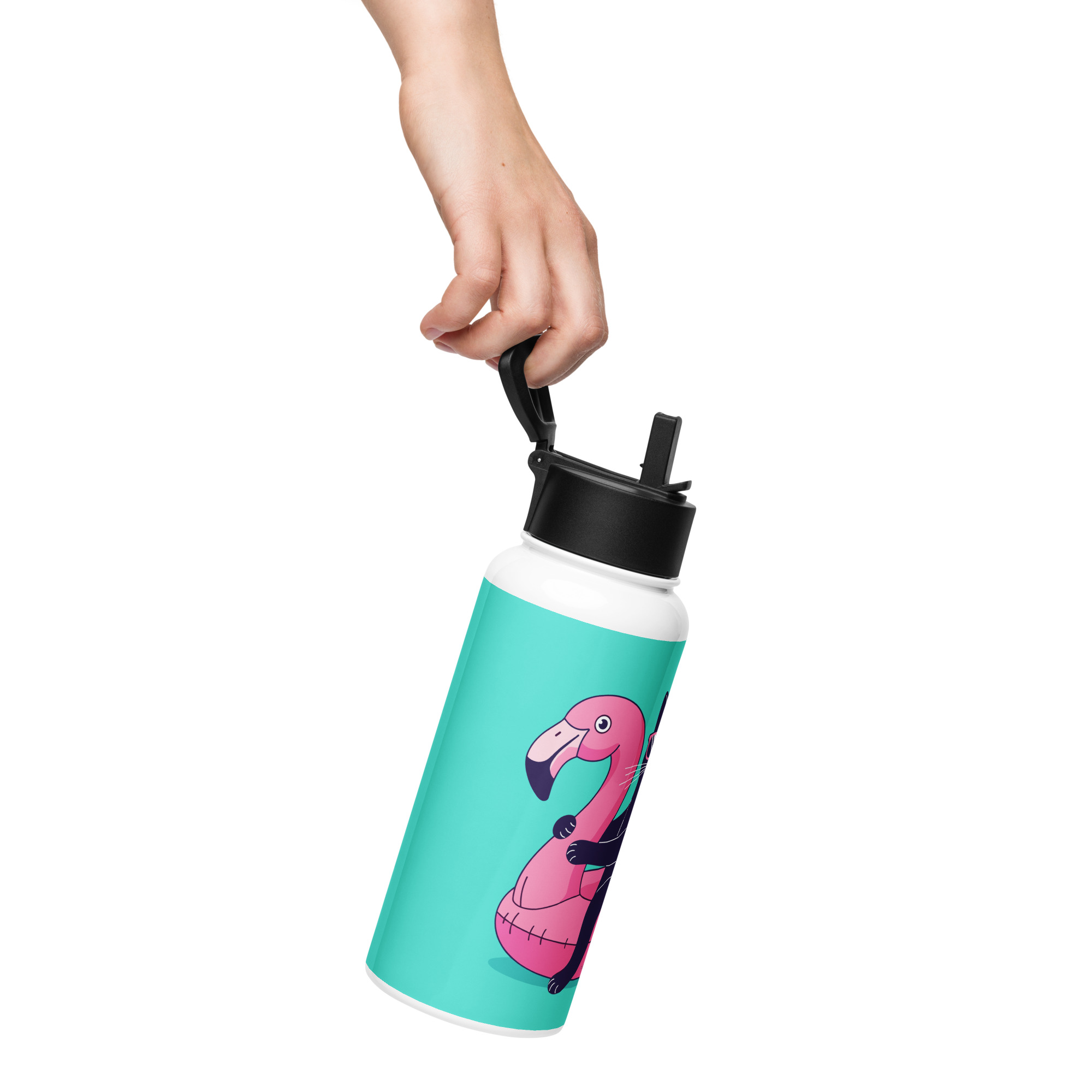 Bouteille d'eau en acier inoxydable avec paille – Image 8